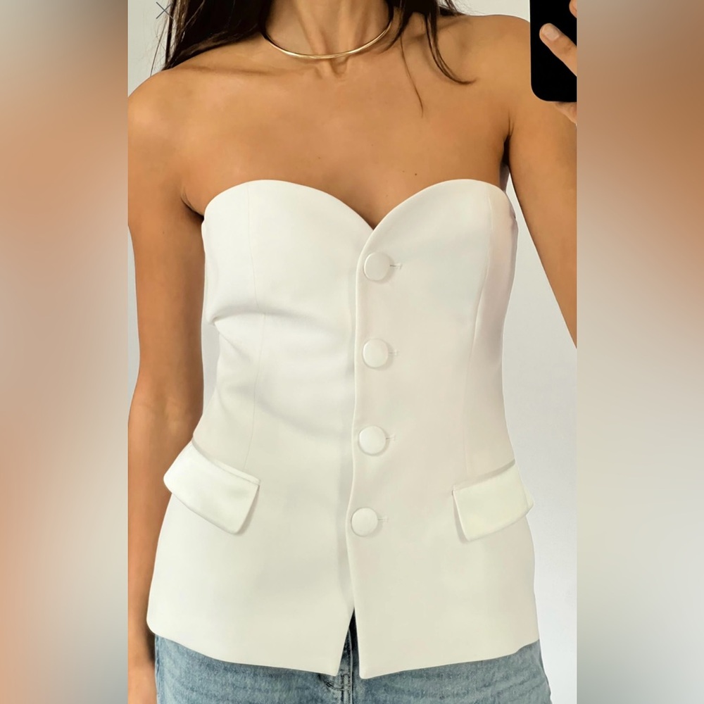 Zara Mixed Satin Effect Bustier NWT